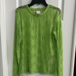 Women's ICHI Lace Long-Sleeve Top